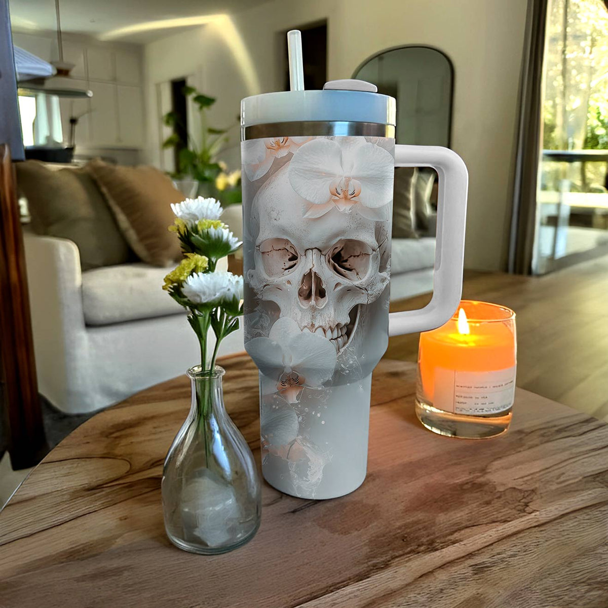 Shineful Tumbler - Ethereal Orchid Skull