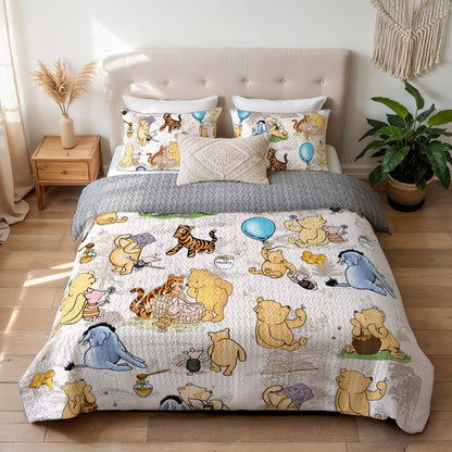 Shineful All Season Quilt 3-Piece Set Pooh Friends