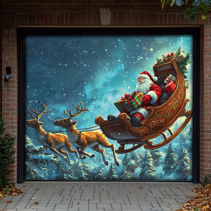 Shineful Garage Door Banner Decoration Magic Santa's Sleigh