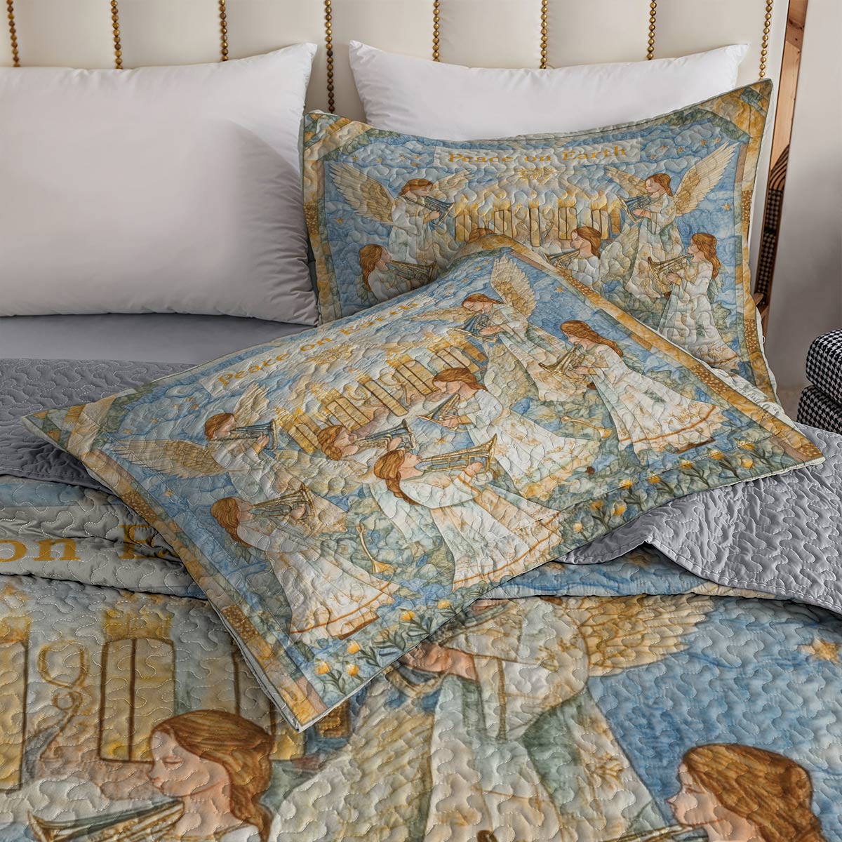 Shineful All Season Quilt 3-Piece Set - Peace On Earth Angel Choir