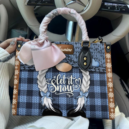 Shineful Leather Bag Braided Winter Magic