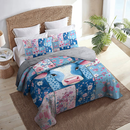 Shineful All Season Quilt 3-Piece Set - Blooming Cow Floral
