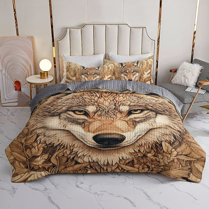Shineful All Season Quilt 3-Piece Set Wolf Spirit