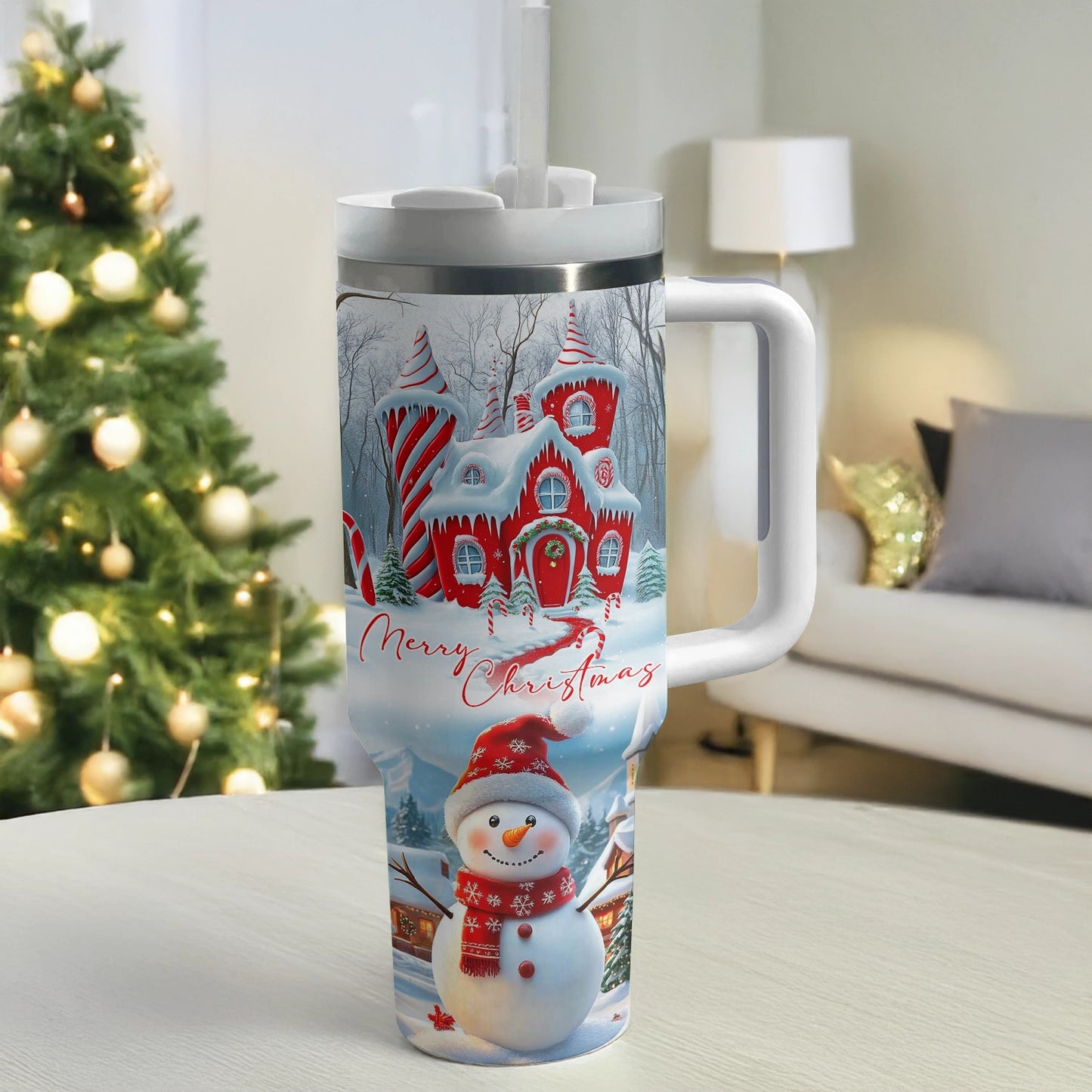 Shineful Glossy Tumbler Personalized Christmas Snowman's Sweet Retreat