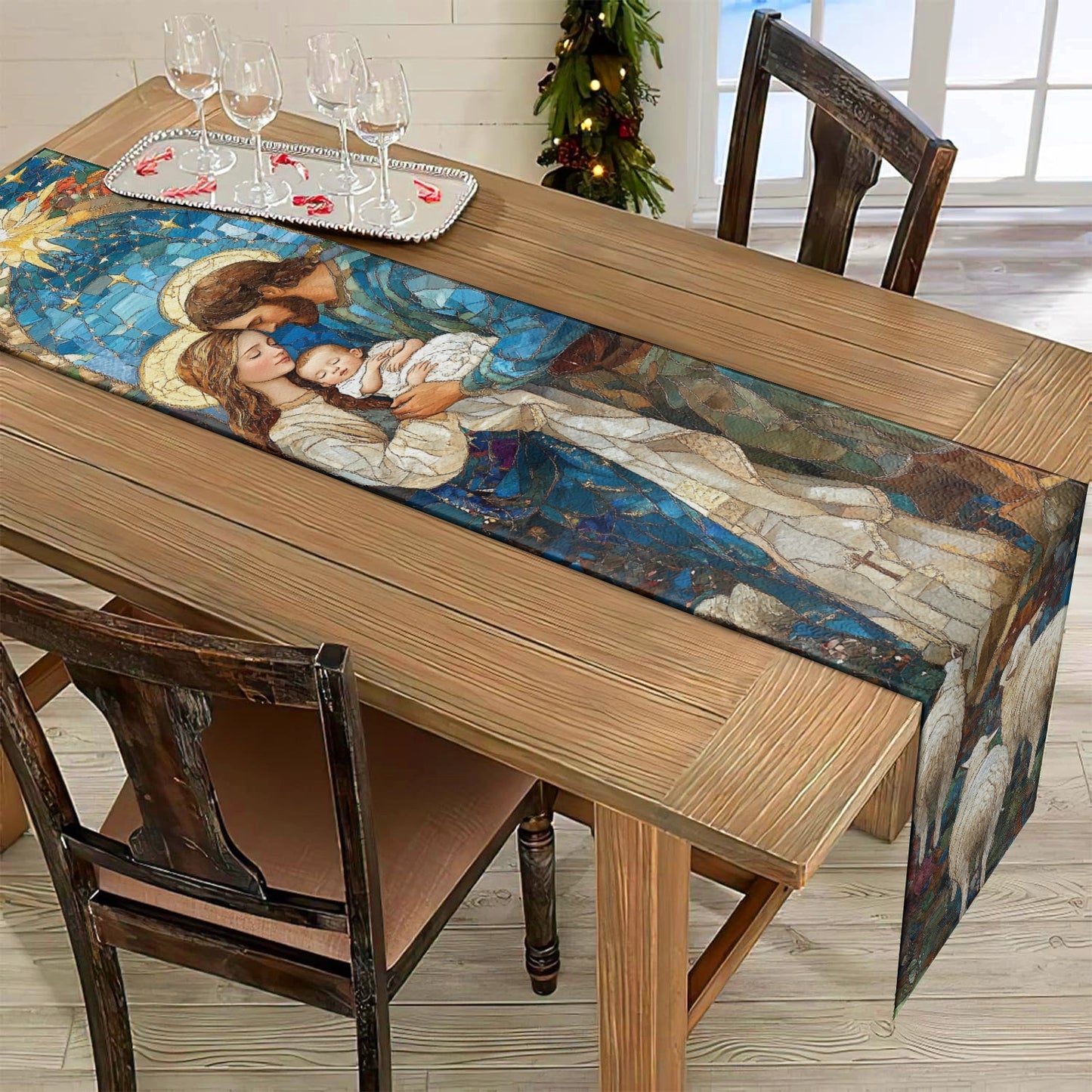 Shineful 2D Flat Print Quilted Table Runner - Holy Grace