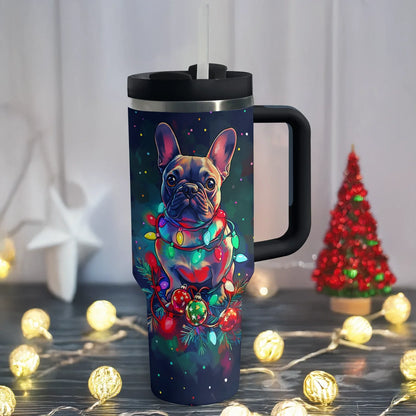 Shineful Tumbler Frenchie Festive Lights