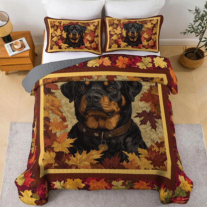 Shineful All Season Quilt 3-Piece Set - Fall Rottweiler Charm