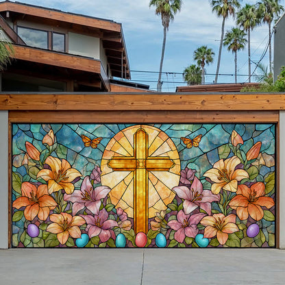 Shineful Garage Door Banner Decoration Golden Cross Easter