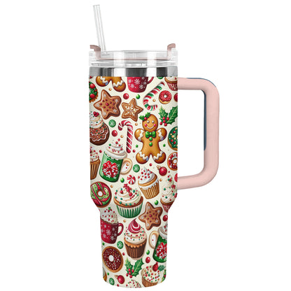 Shineful Tumbler Festive Christmas Gingerbread Pattern