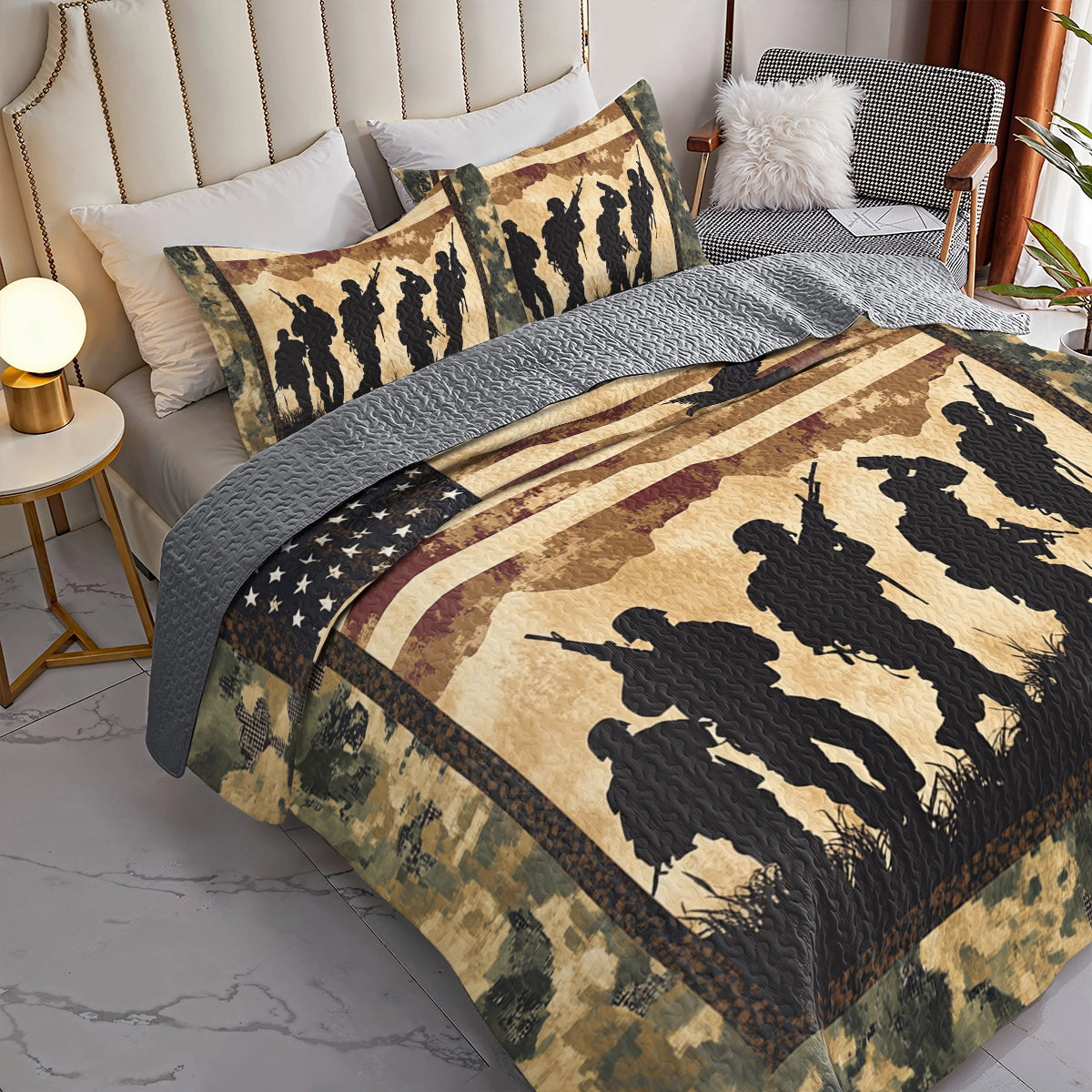 Shineful All Season Quilt 3-Piece Set Defenders of Freedom