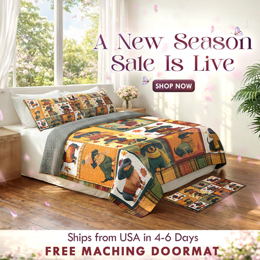 Shineful Quilt 3-Piece Set Snuggle Season Doxies