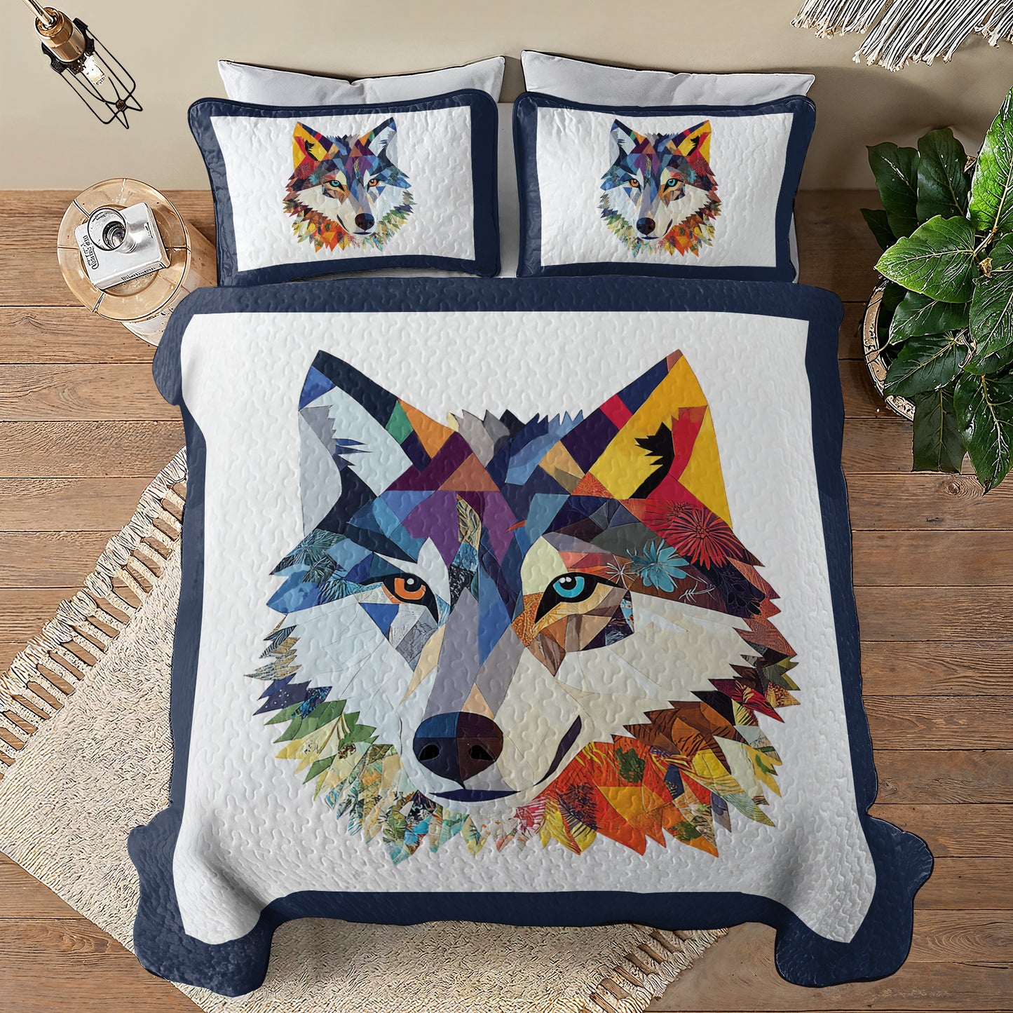Shineful All Season Quilt 3-Piece Set - Wild Spirit Wolf