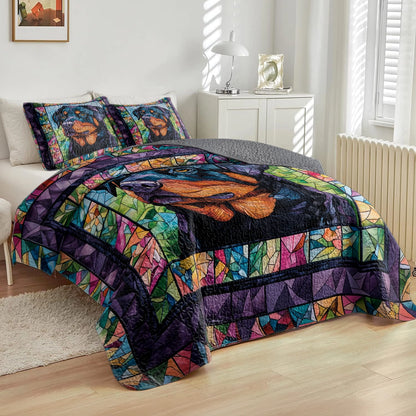 Shineful All Season Quilt 3-Piece Set - Rottie Guardian