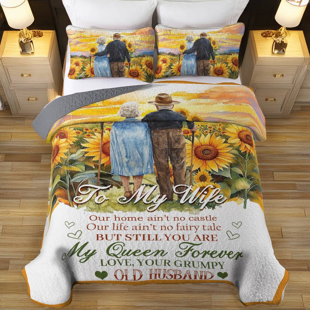 Shineful All Season Quilt 3-Piece Set Sunflower Love