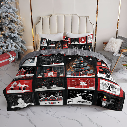 Shineful All Season Quilt 3-Piece Set Haunted Christmas Eve