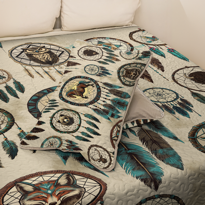 Shineful All Season Quilt 3-Piece Set Native Spirits Dreamcatcher