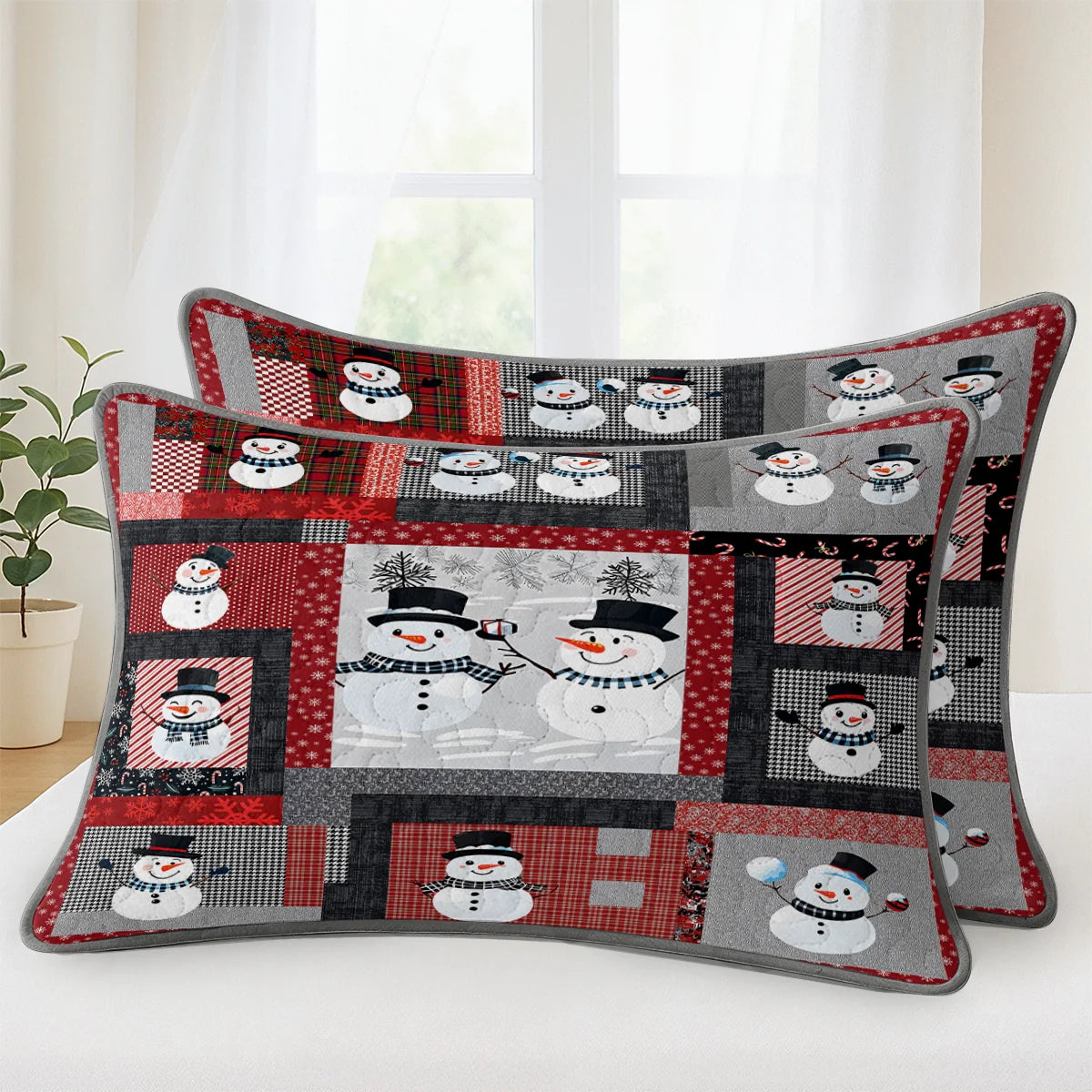 Shineful Quilt 3-Piece Set Playful Snowmen