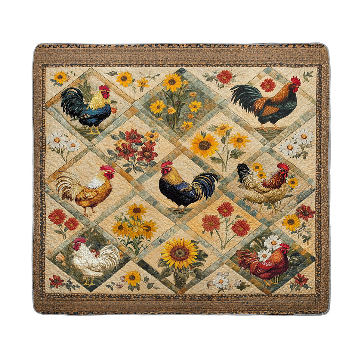 Shineful All Season Quilt 3-Piece Set Vintage Rooster