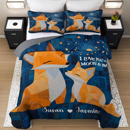 Shineful All Season Quilt 3-Piece Set Personalized I Love You To The Moon And Back