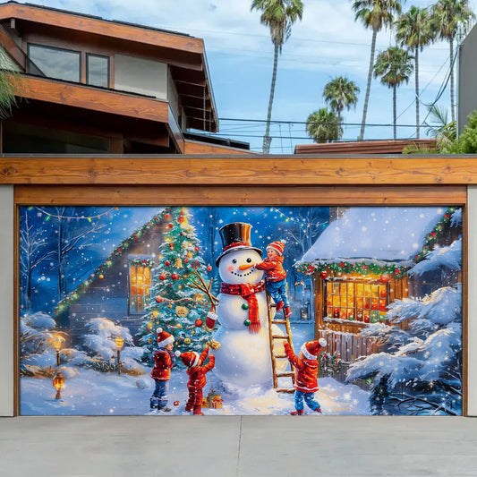 Shineful Garage Door Banner Decoration - Snowman Decoration Holiday