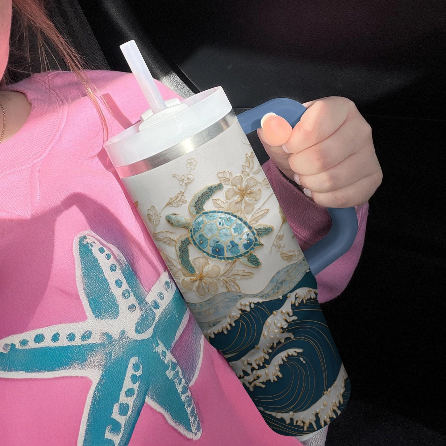 Shineful Tumbler Majesty Tides and Sea Turtles