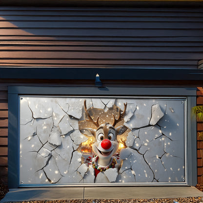Shineful Garage Door Banner Decoration - 3D Reindeer