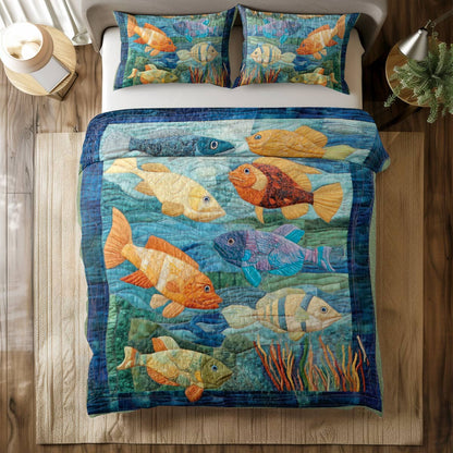 Shineful All Season Quilt 3-Piece Set Sea Life