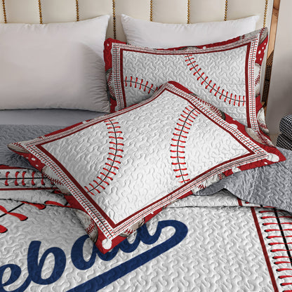 Shineful All Season Quilt 3-Piece Set - Home Run Baseball