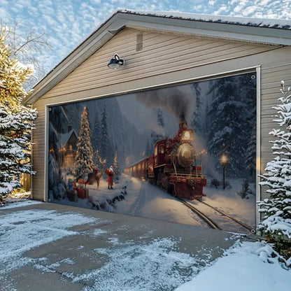 Shineful Garage Door Banner Decoration Christmas Cabin Express
