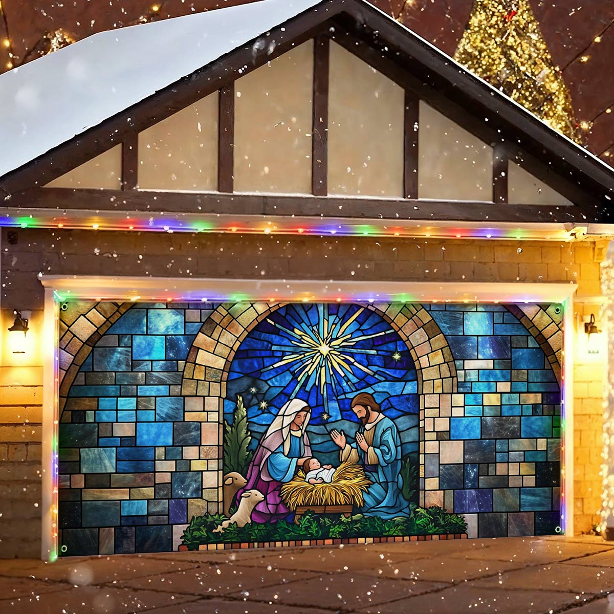Shineful Garage Door Banner Decoration Divine Grace