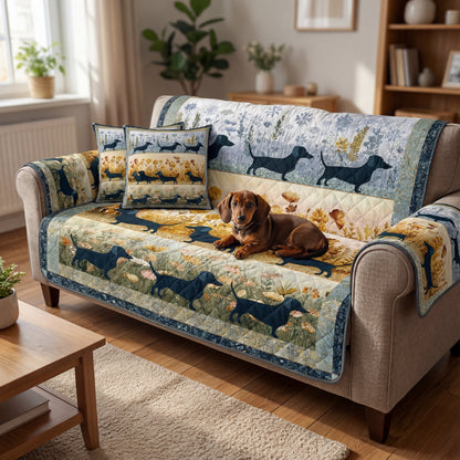 Shineful Sofa Cover Set Dachshund Meadow Quilt
