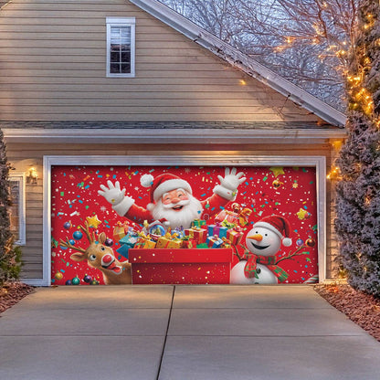 Shineful Garage Door Banner Decoration - Santa's Cheerful Crew