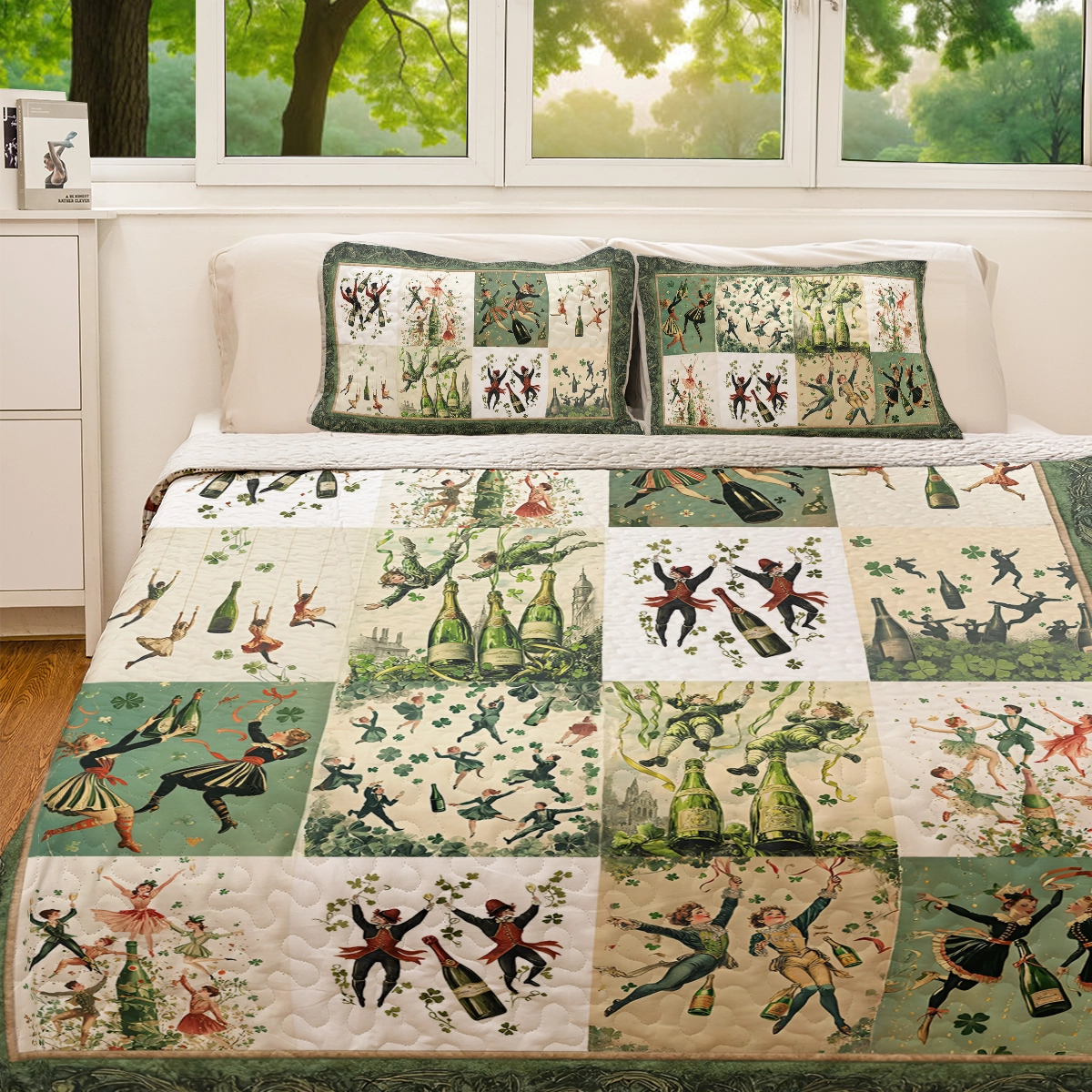Shineful All Season Quilt 3-Piece Set Wine Irish Dance Dream