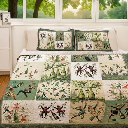 Shineful All Season Quilt 3-Piece Set Wine Irish Dance Dream