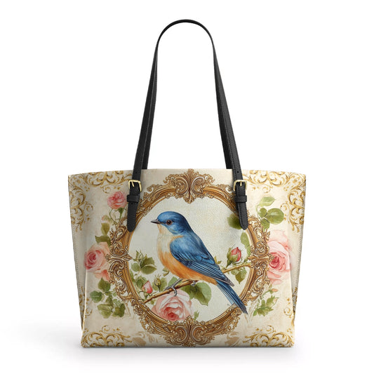 Shineful Leather Tote Bag - Royal Charm Bluebird