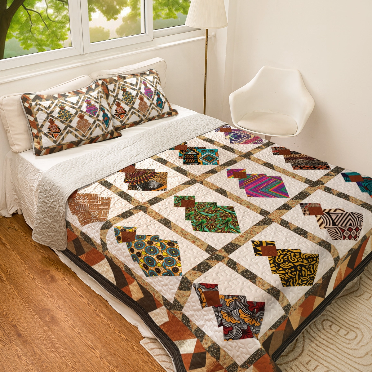 Shineful All Season Quilt 3-Piece Set Black Women’s Empowerment Patchwork