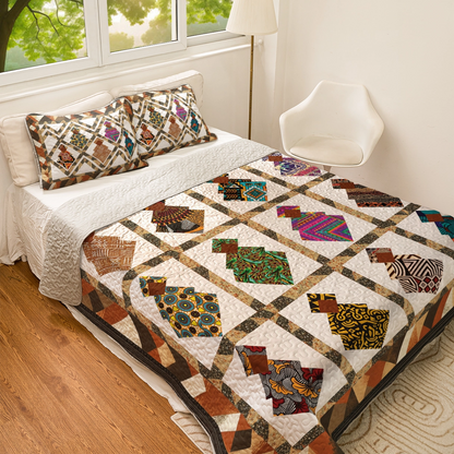 Shineful All Season Quilt 3-Piece Set Black Women’s Empowerment Patchwork