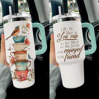 Tea Oz Reading Shineful™ Tumbler Life Like A Cup Nl09 40 Oz / Mint