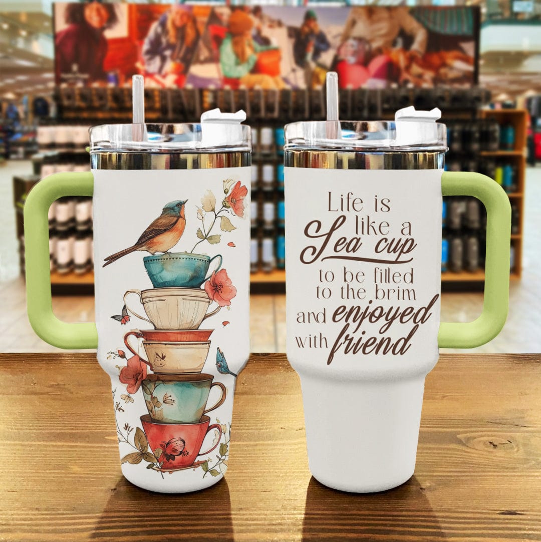 Tea Oz Reading Shineful™ Tumbler Life Like A Cup Nl09 40 Oz / Green