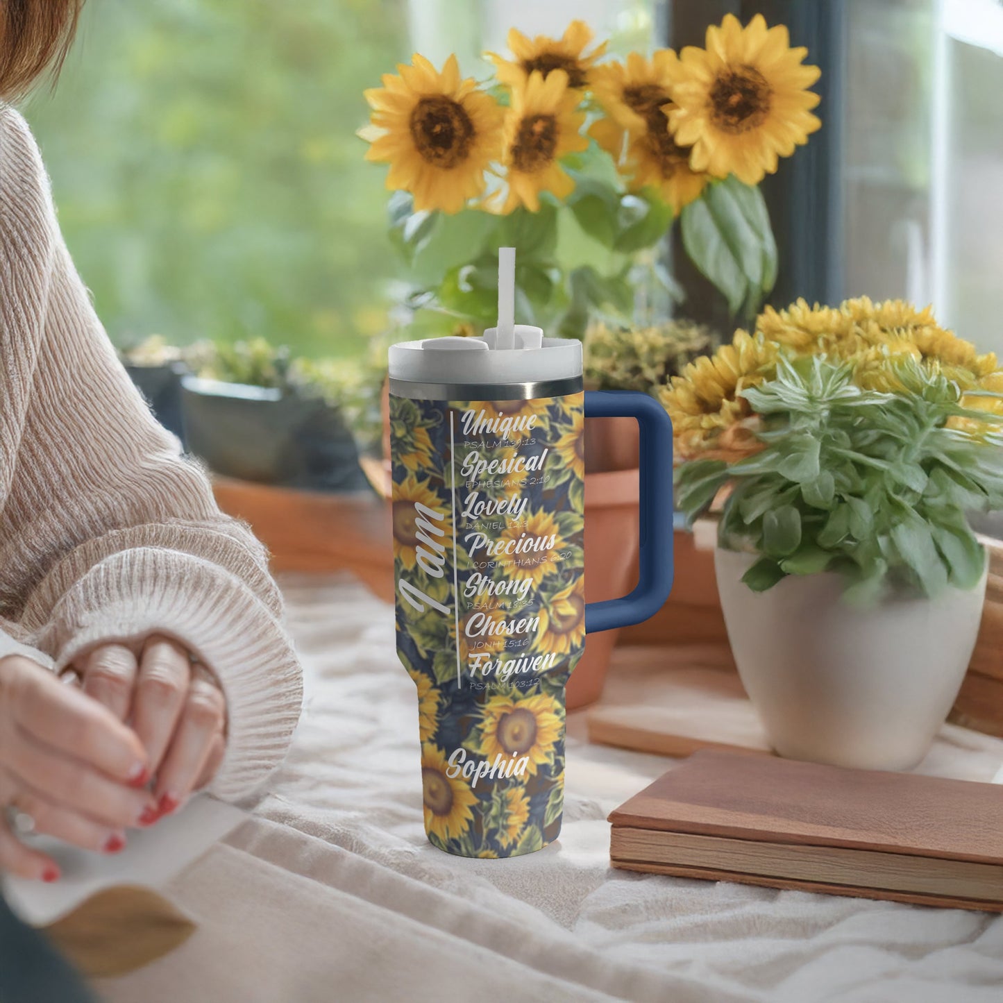Shineful Personalized Tumbler Sunflower Affirmation