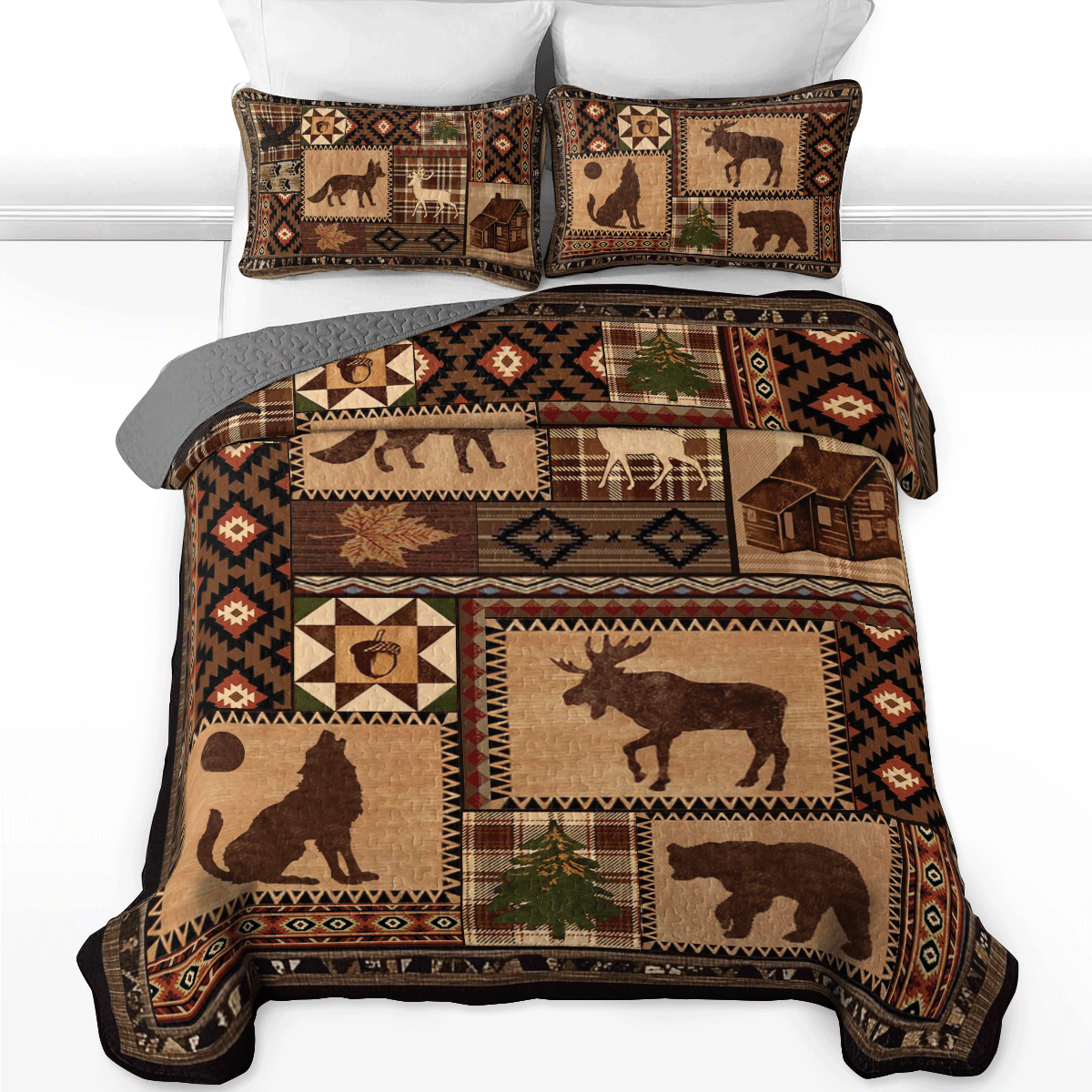 Shineful All Season Quilt 3-Piece Set Wild Forest Adventure