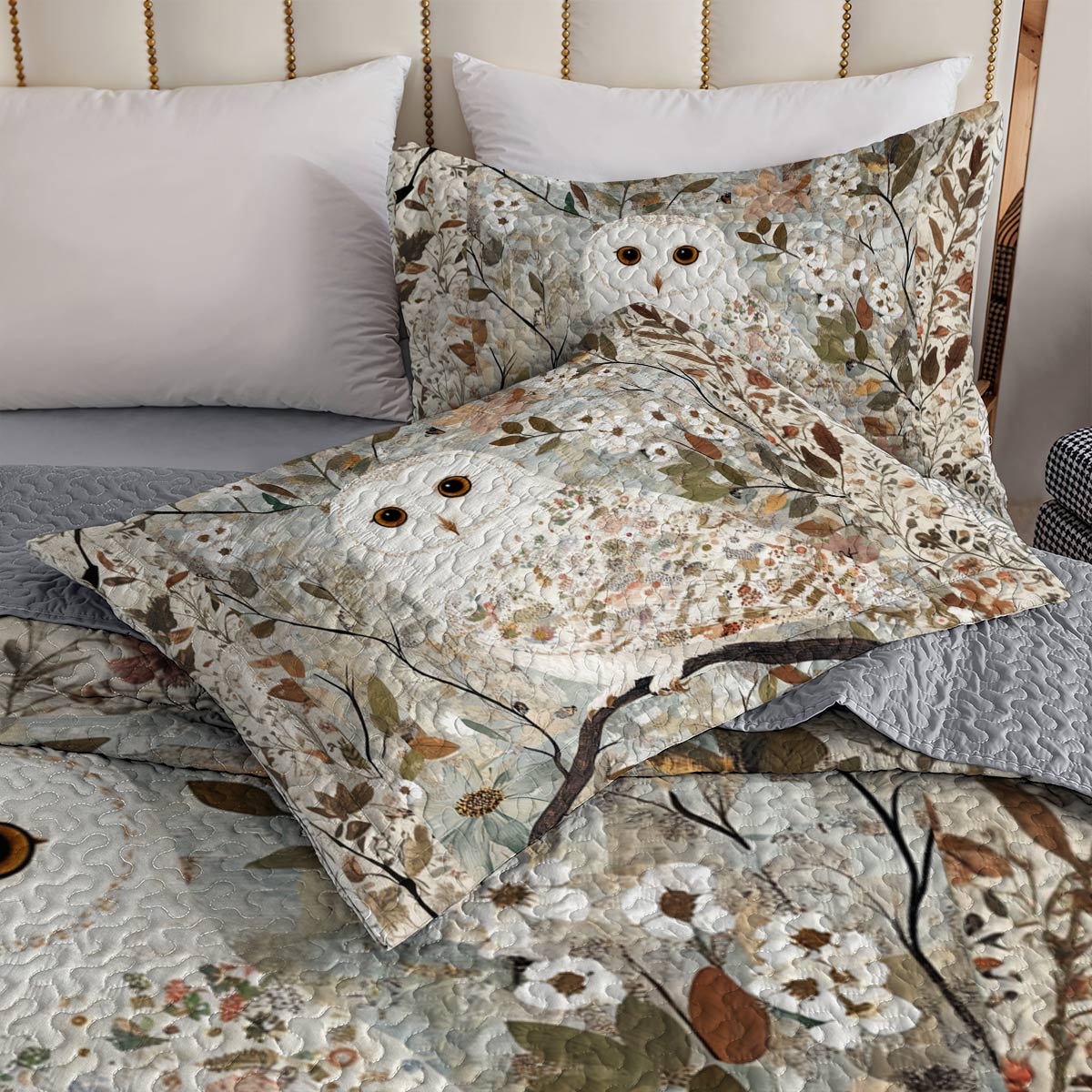 Shineful All Season Quilt 3-Piece Set Gentle Owl