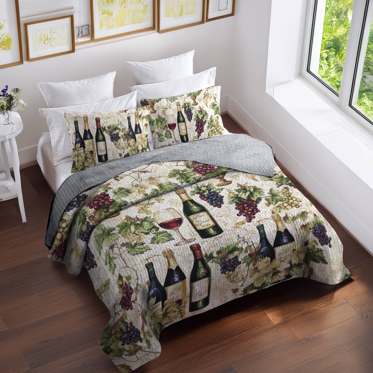 Shineful All Season Quilt 3-Piece Set Wine Dream