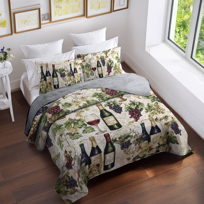 Shineful All Season Quilt 3-Piece Set Wine Dream
