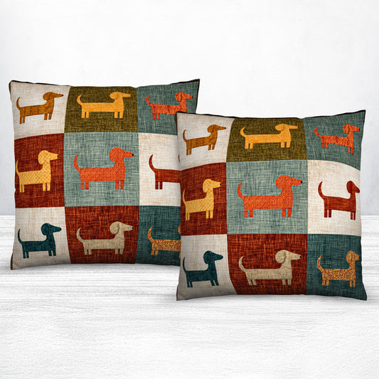 Shineful 2D Print Cushion Cover, Pillowcase, Pillows Covers Colorful Dachshund Patch