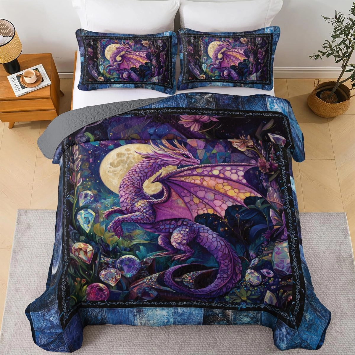 Shineful All Season Quilt 3-Piece Set Celestial Dragon Haven