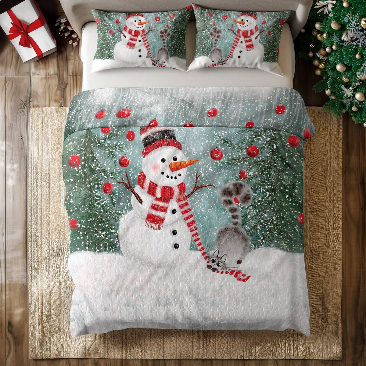 Shineful All Season Quilt 3-Piece Set Snowy Friends