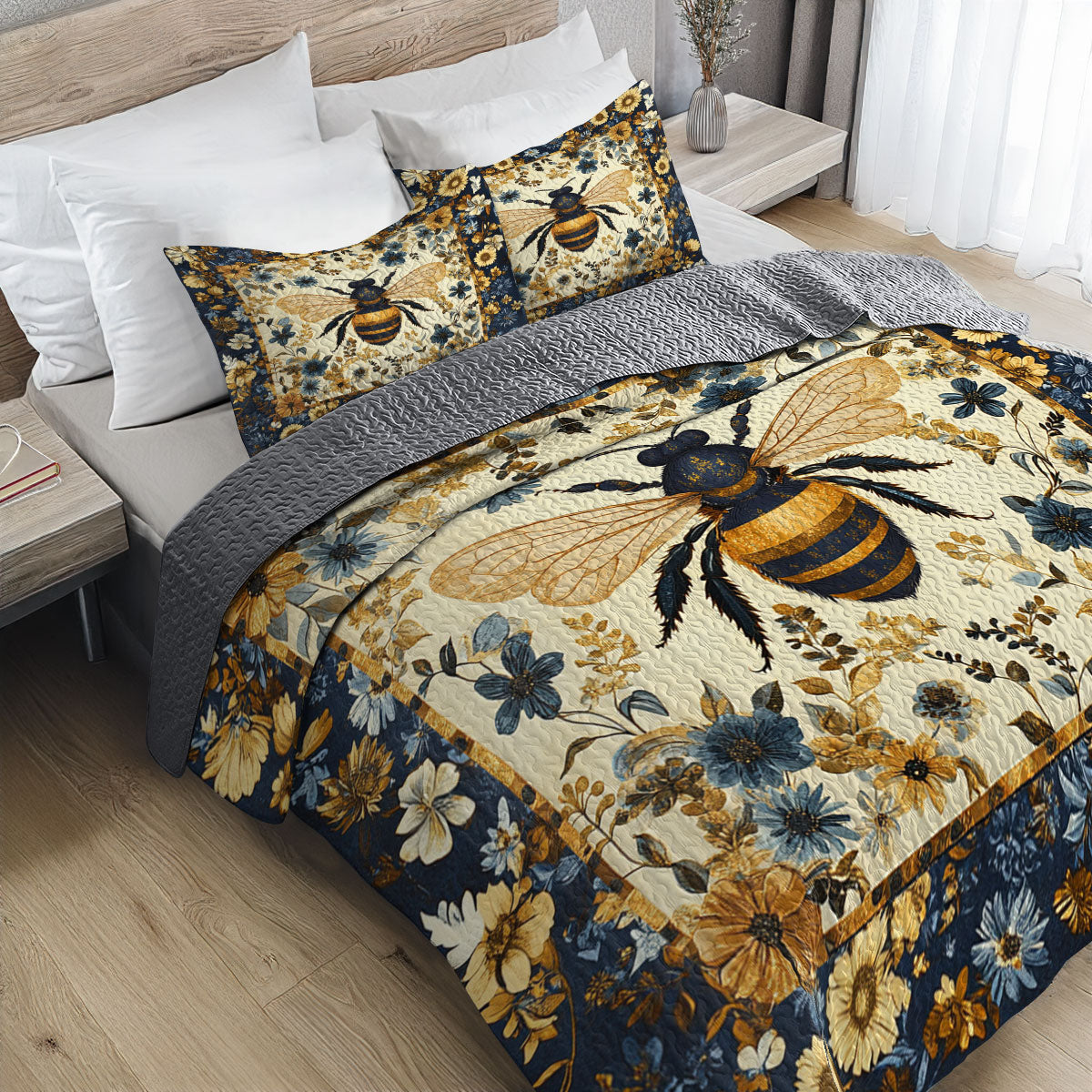 Shineful All Season Quilt 3-Piece Set Royal Bee Garden