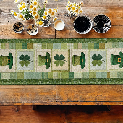 Shineful 2D Flat Print Quilted Table Runner Irish Hearth