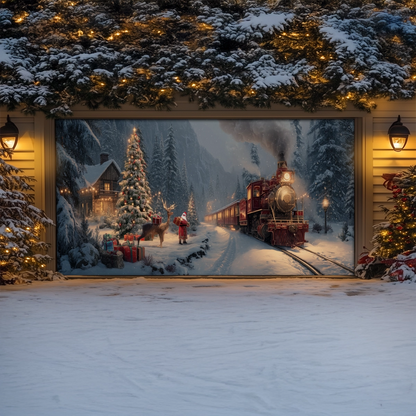 Shineful Garage Door Banner Decoration Christmas Cabin Express